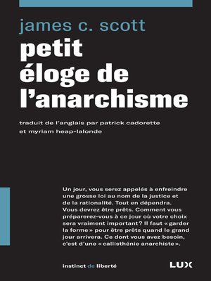 cover image of Petit éloge de l'anarchisme